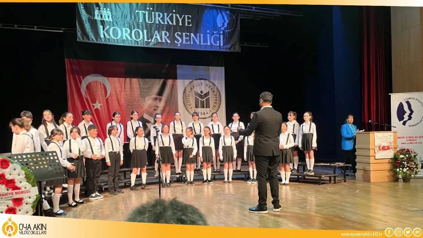 Oya Akın Yıldız Okulları Ortaokul koro &ouml;ğrencilerimiz 25. T&uuml;rkiye Polifonik Korolar Şenliğinde bir yıldız gibi parladılar.