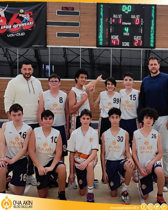 Çankaya Okul Sporlarının Düzenlediği Yıldız Erkekler Basketbol Turnuvasında Bahçeşehir Koleji ile karşılaşan Yıldızlarımız müsabakayı 47-21 kazanarak turnuvada iddasını sürdürmüştür 